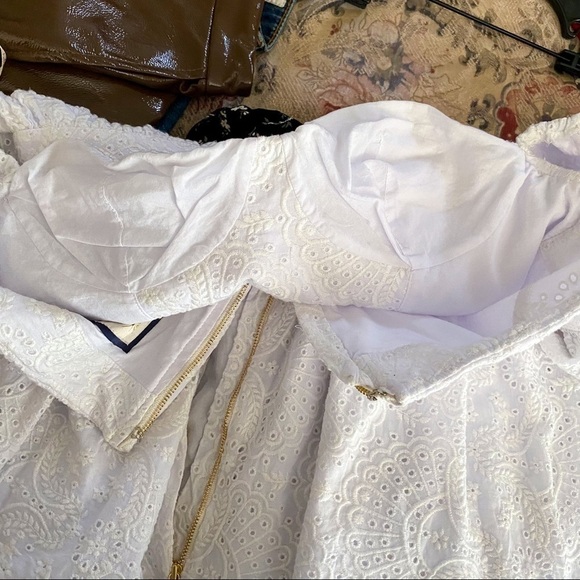 Agua Bendita Dress Cedro Bruma Embroidered Lace Eyelet White M NWT - Picture 7 of 13